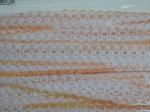 Feather Edge Eyelet Lace Per Meter 38mm Multi Orange